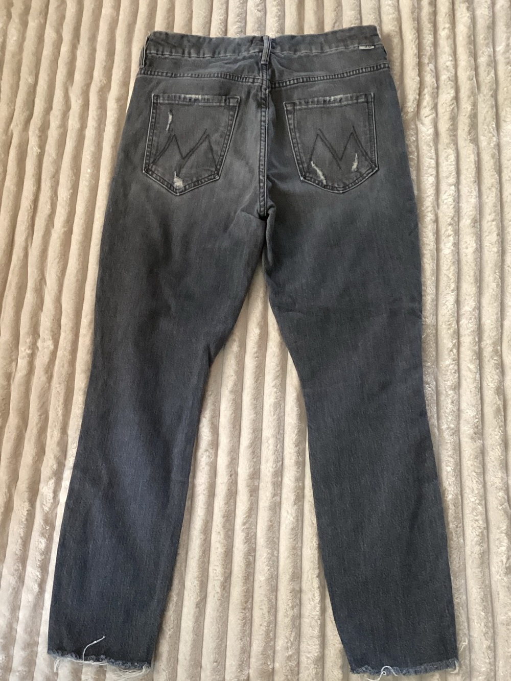 Mother Denim Women’s Skinny Distressed Jeans - Gray